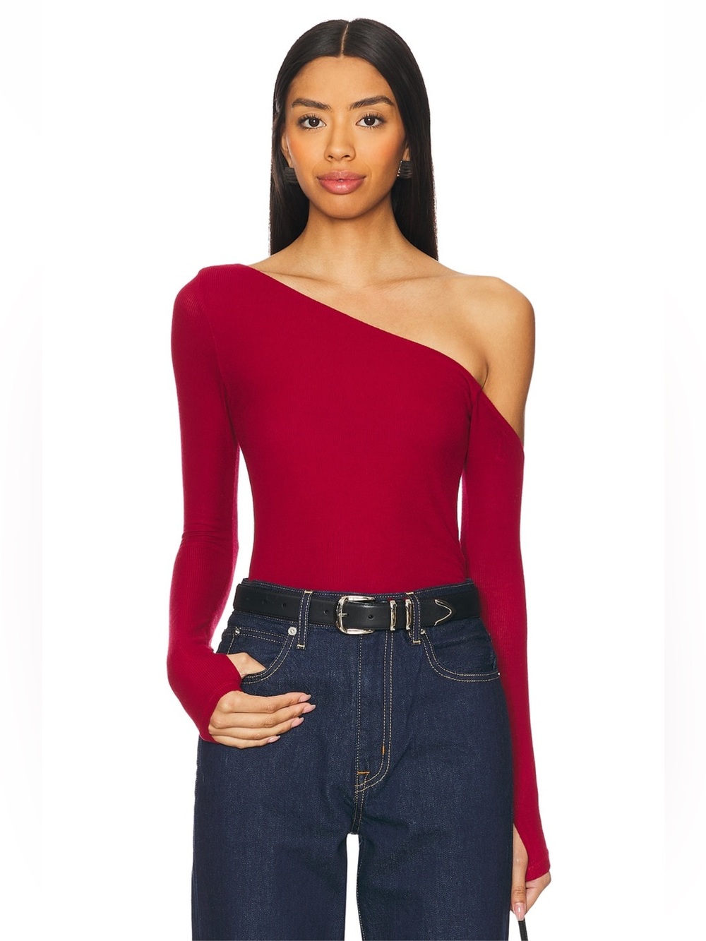 NWT Michael Lauren Magdaleno Asymmetrical Cold Shoulder Long Sleeve Top | Small